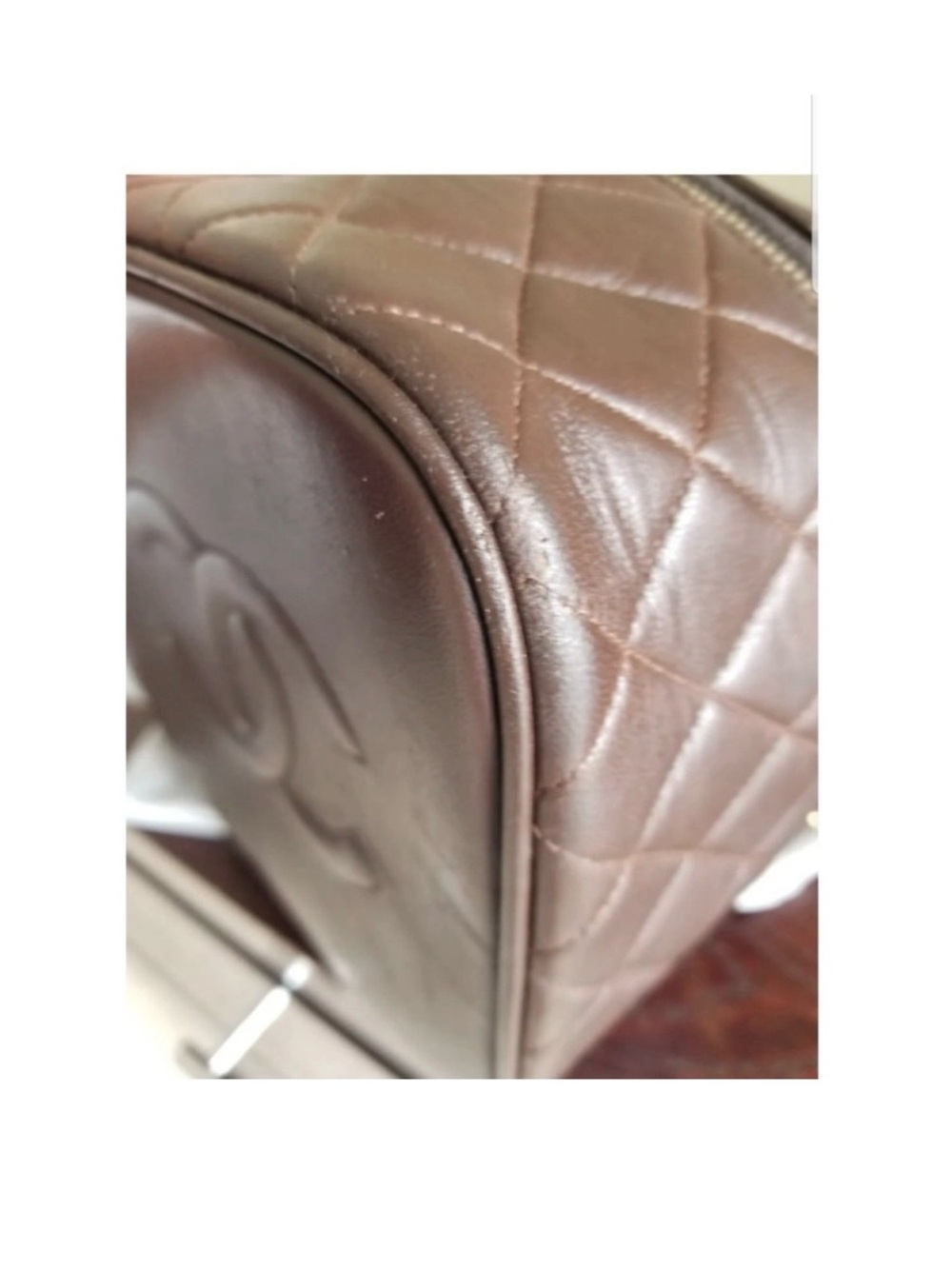 Chanel Quilted CC Embossed Leather Crossbody - Dark Brown - Picture 10 of 10